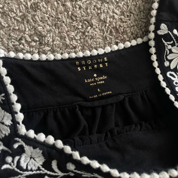 Kate Spade women’s Black Dress with White Embroidery - Picture 4 of 6